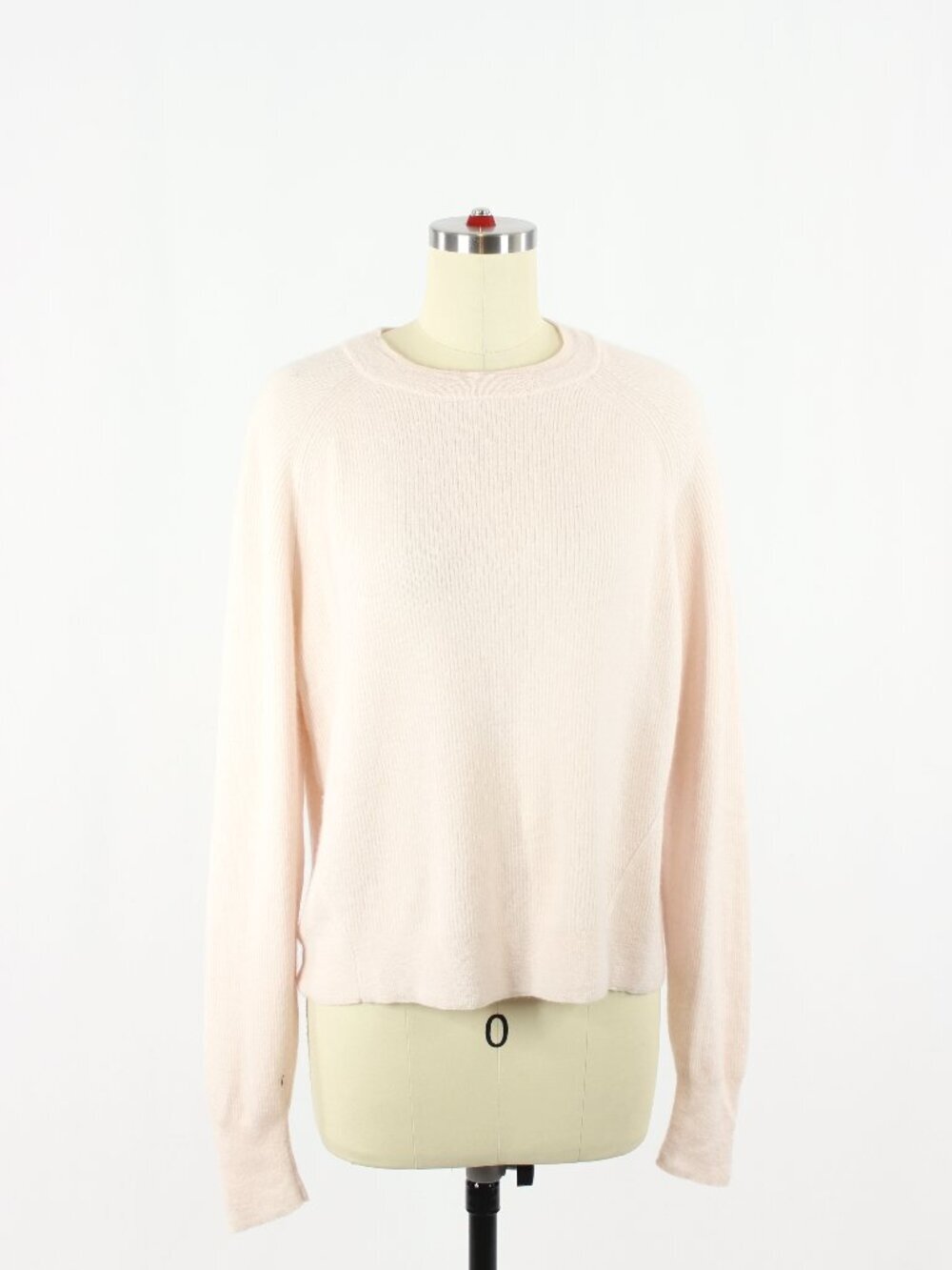 Aritzia WILFRED LE FOU Light Pink 100% Cashmere Knit Raglan Sweater, Size M